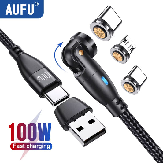 100W Magnetic USB Type C Cable 5A Fast Charging Micro Type C Cable for Macbook Samsung for Iphone Magnet Charger Wire Cord